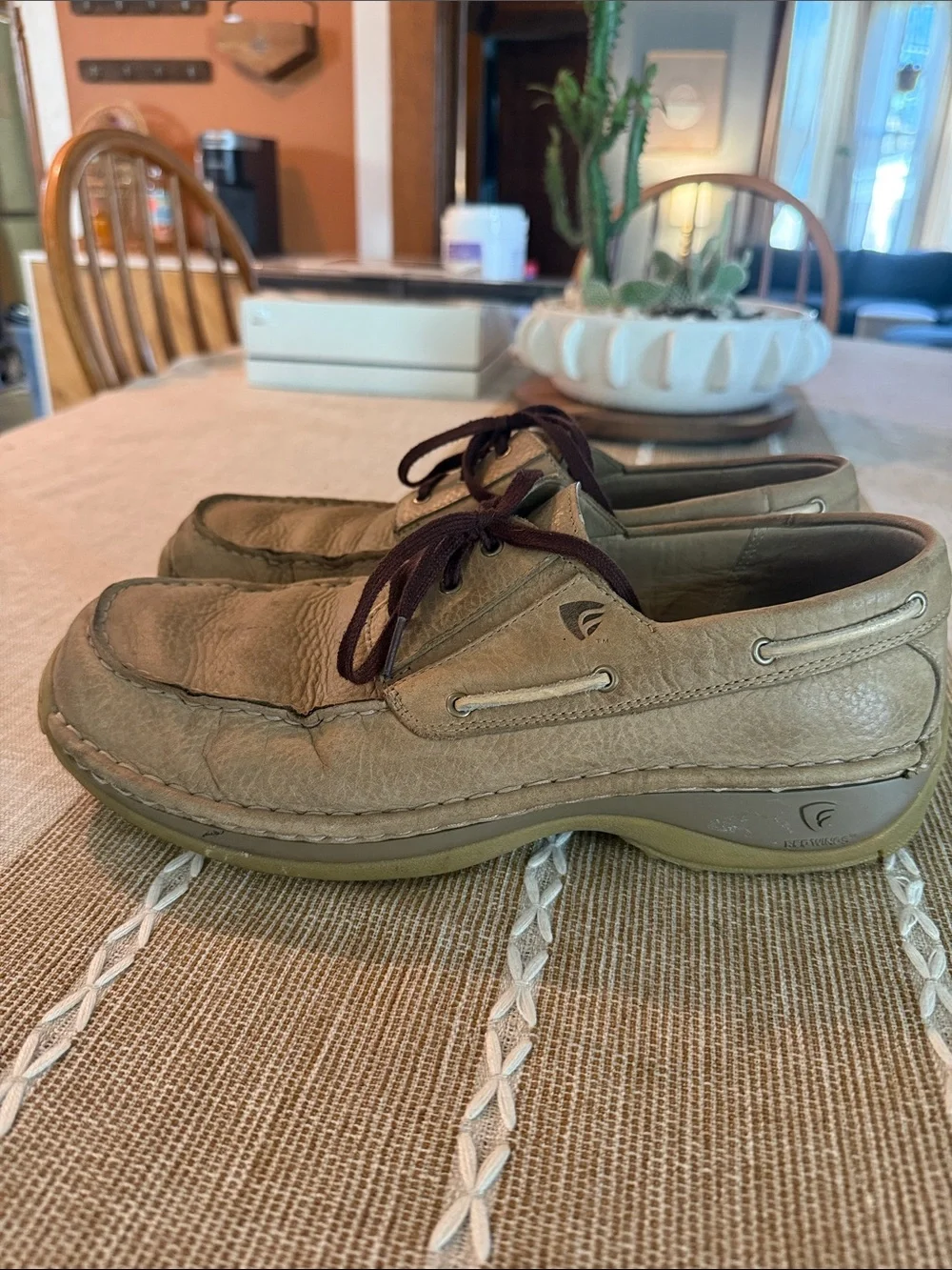 Red Wing 4051 Men’s 11 EE Brown Leather Boat Shoes Extra Wide